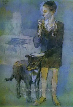  boy - Boy with a Dog 1905 Pablo Picasso